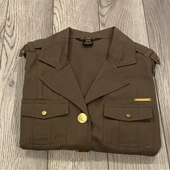 Vintage ROCAWEAR Army Green Military Style Jacket Women's Size M Gold Buttons - Picture 16 of 16